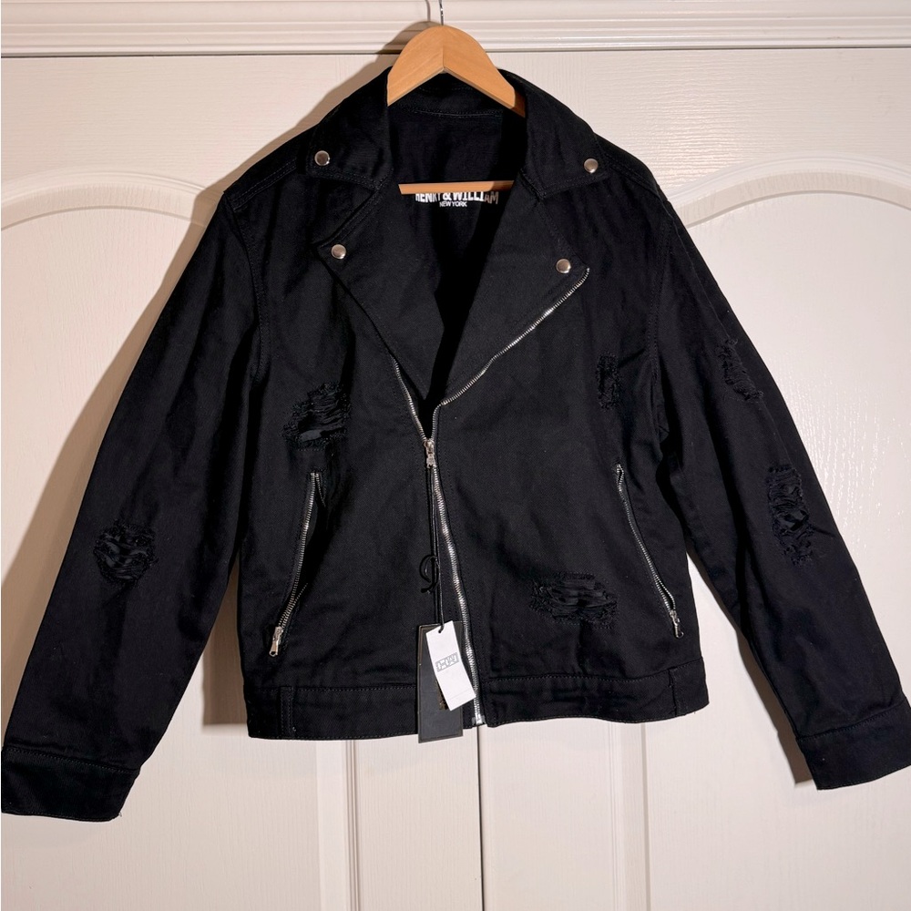 NWT Henry & William Jean Motorcycle Jacket size L